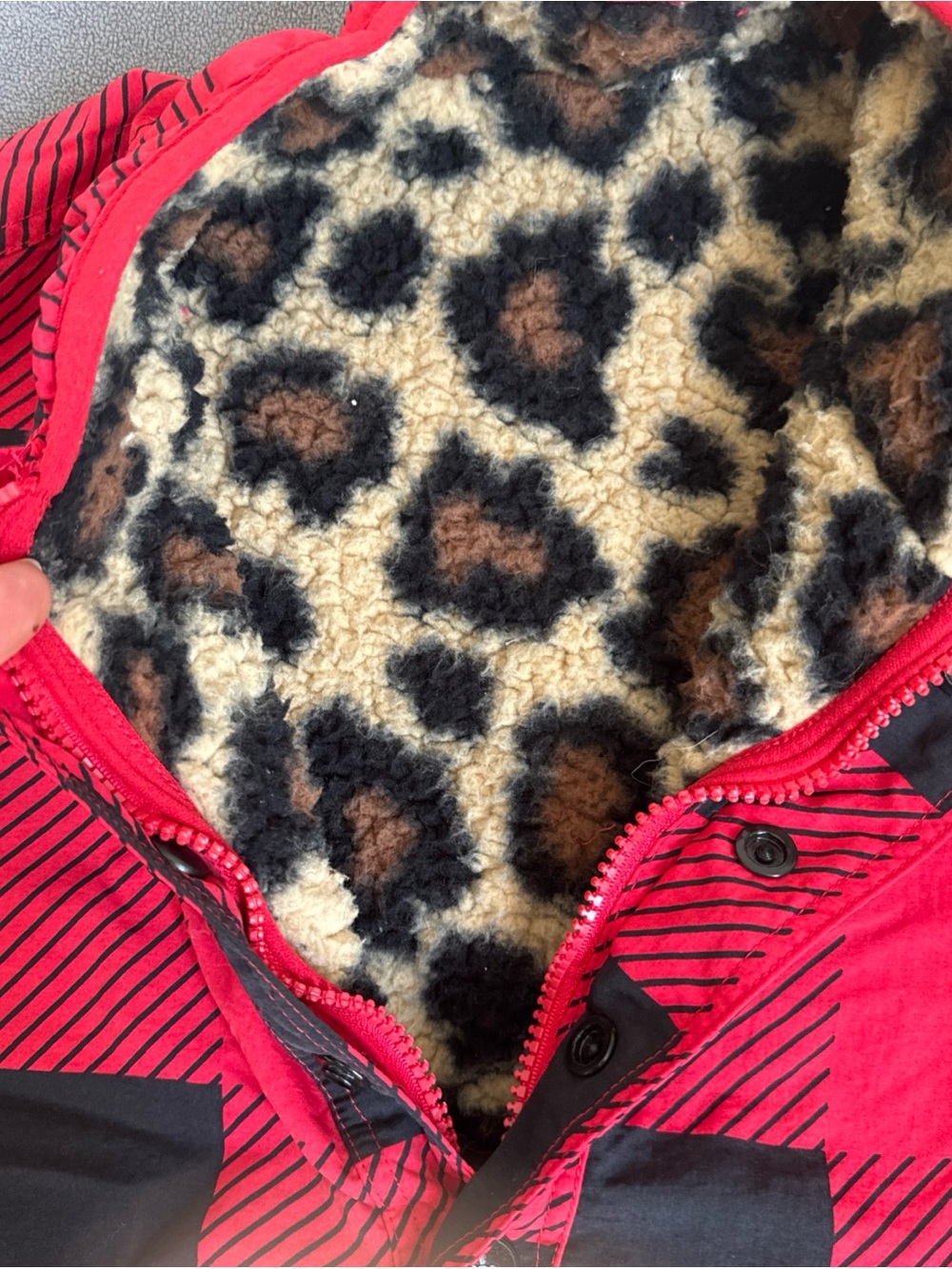 Simply Southern Red and Black Buffalo Plaid Pullover with Leopard Lining - Picture 2 of 15